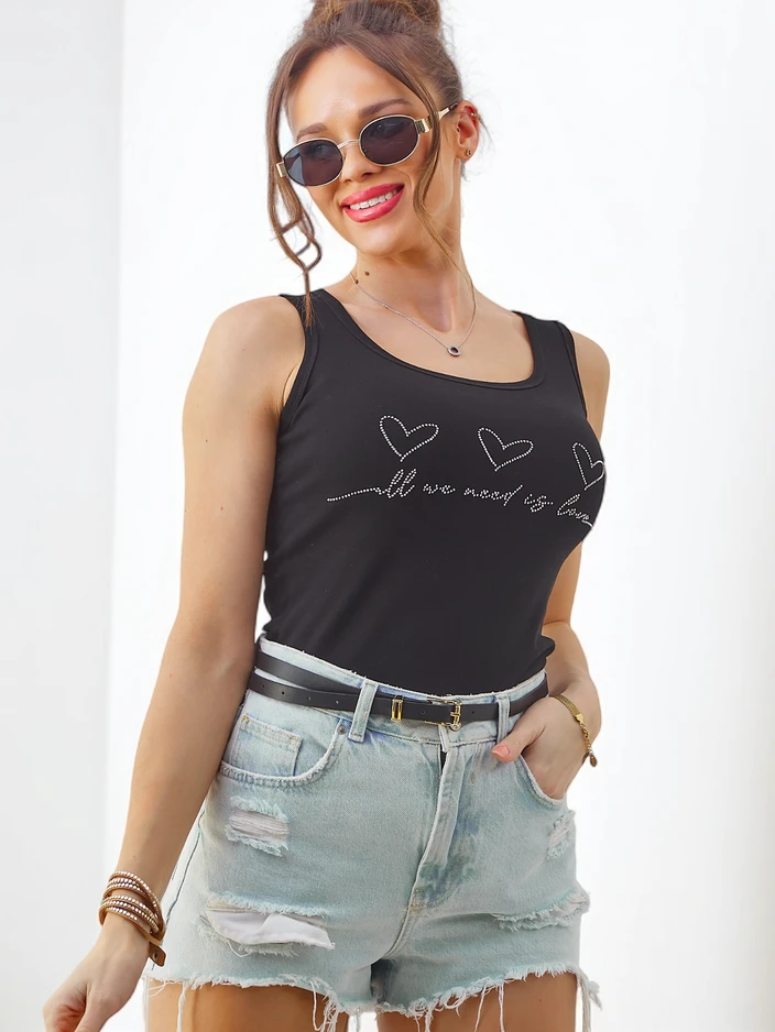 Рокля Royalfashion дамска памучна потник с сърца