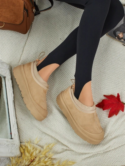 Къси дамски боти а ла сноубутс Velisee