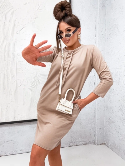 Royalfashion Памучна мини рокля за жени