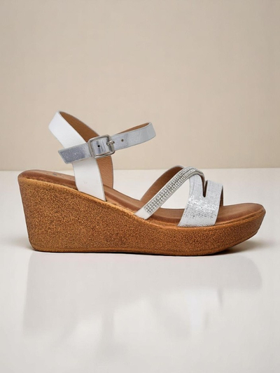 Royalfashion дамски сандали на платформа с камъни и блясък Eclat