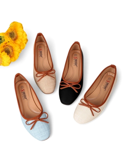 Royalfashion Дамски балерини с блестящи елементи и панделка Aramie