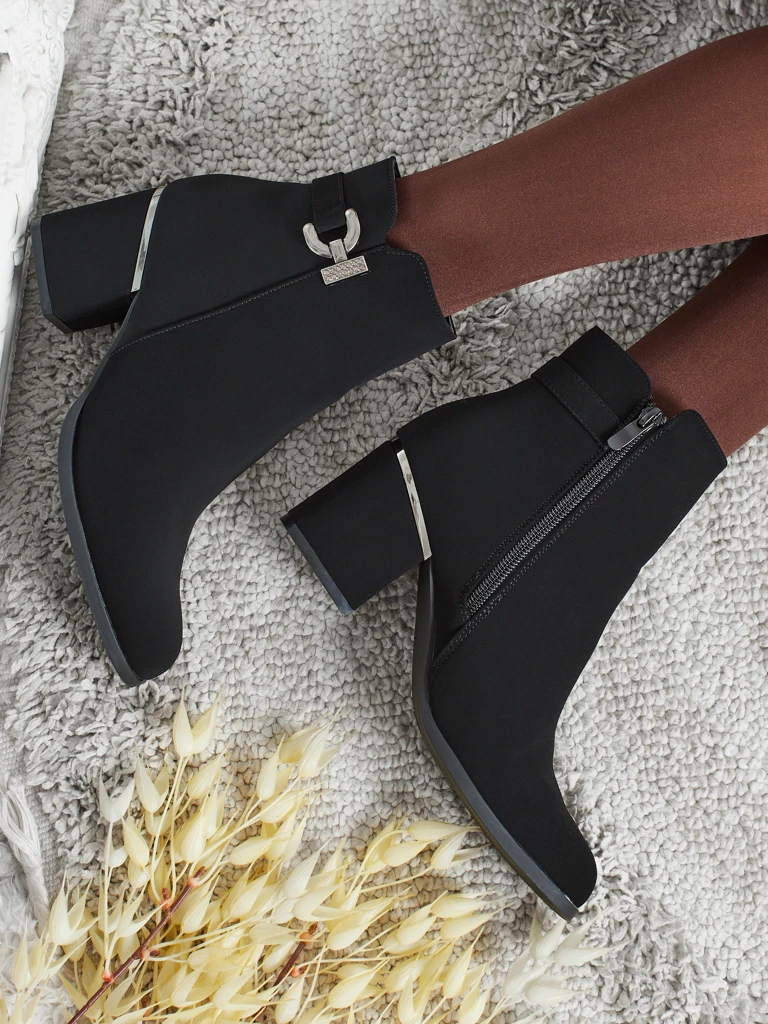 Дамски еко кожени боти до глезена на ток Ruvina