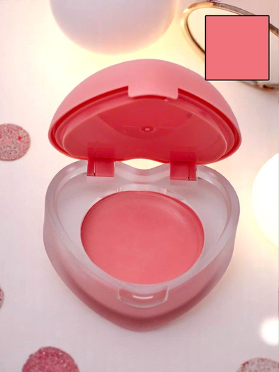 2-в-1 червило и руж в бурканче с форма на сърце Прасковено розово