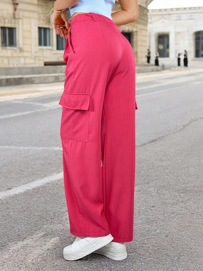 Royalfashion Дамски широки панталони с джобове