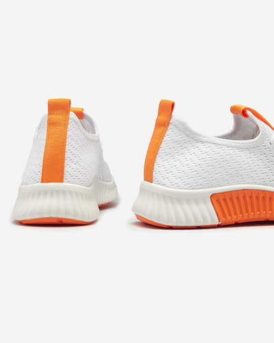 Бели дамски спортни обувки с оранжеви вложки Kedeti - Обувки