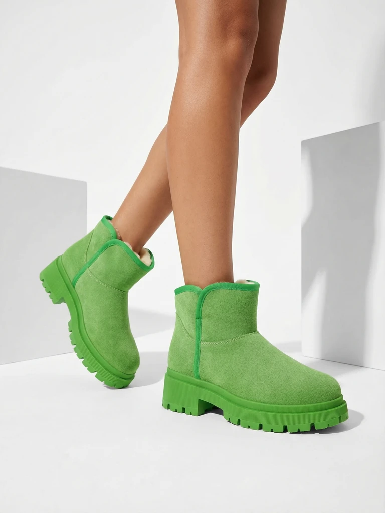 Кратки обувки a'la зимни ботуши за жени Hozises