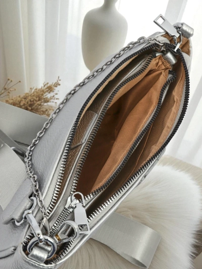 Aurelia Multi Silver – Дамска чанта 3в1 от еко кожа с кръгла чантичка