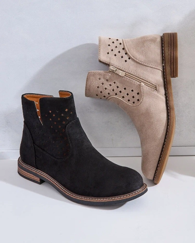 Royalfashion Светлокафяви дамски ботуши Rito