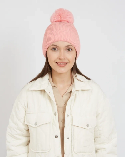 Женска зимна шапка Royalfashion с изолация и помпон