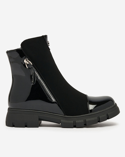 Royalfashion Черни матови дамски ботуши Hedaheh