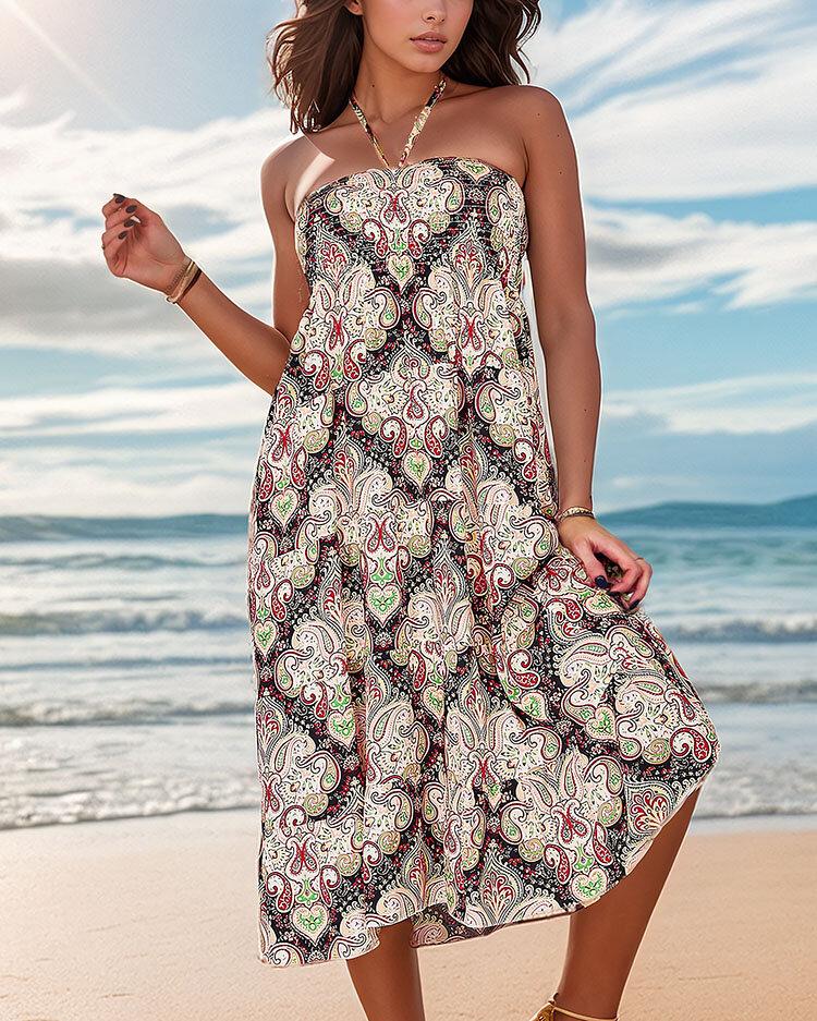 Royalfashion Дамска миди рокля с принт