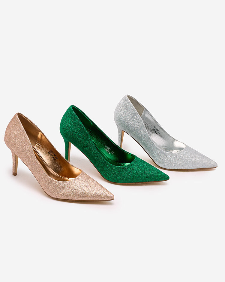 Royalfashion Дамски ботуши на токчета с брокат Matomliso