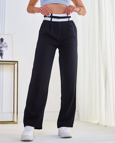 Royalfashion Дамски широки панталони от плат