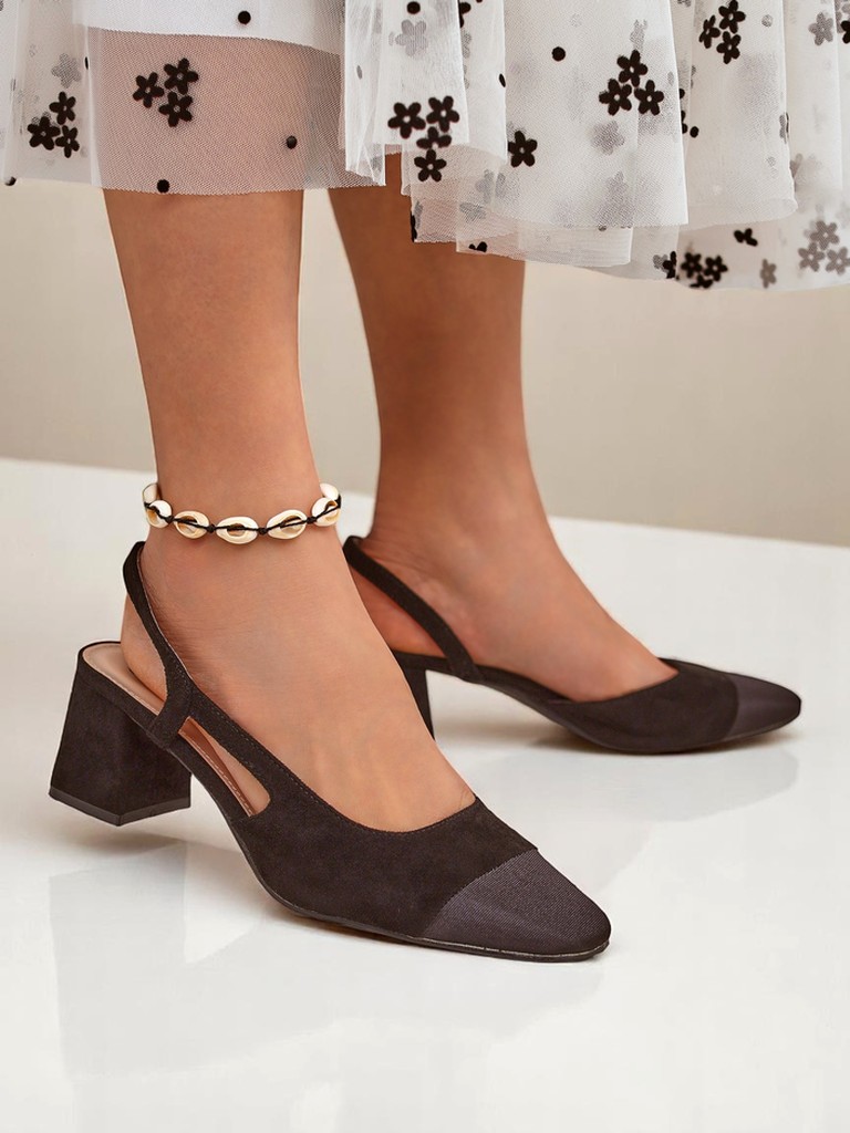 Royalfashion Дамски обувки на нисък ток с декоративен нос Eleganzo