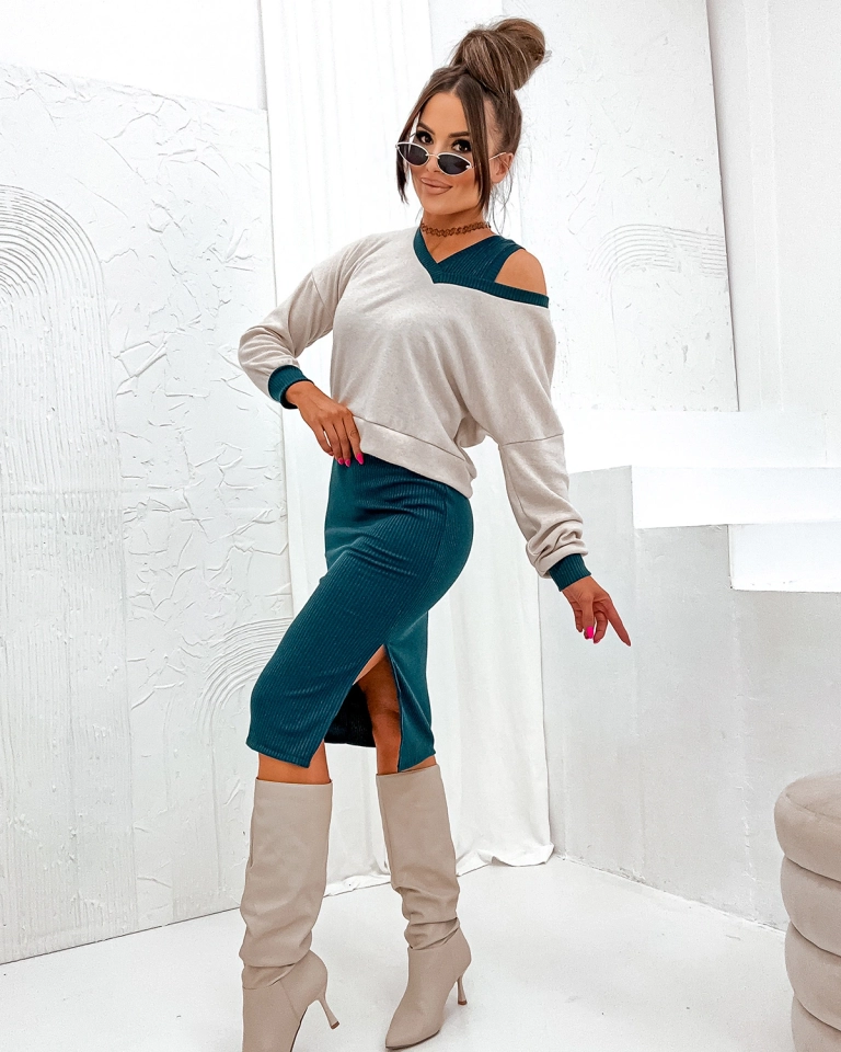 Royalfashion Тъмнозелен дамски ежедневен комплект