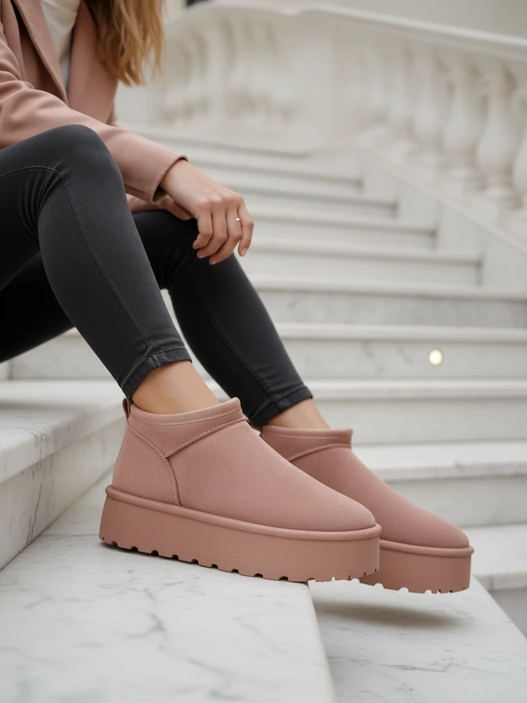 Royalfashion Дамски къси ботуши a'la snow boots Ozozi