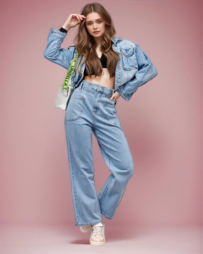 Royalfashion Дамски панталони от деним тип "гадже"