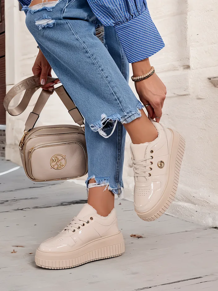 Royalfashion Затоплени дамски маратонки с кожа Rozit