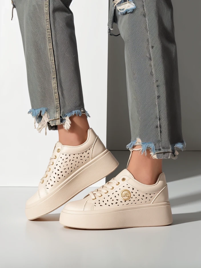 Дамски сникърси Ecru на платформа Boreas Royalfashion екологична кожа