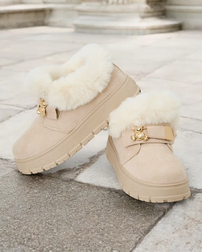 Royalfashion Дамски къси ботуши a'la snow boots Dobis