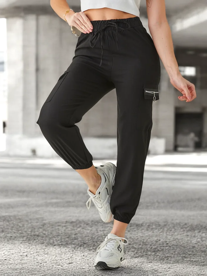 Панталони Elenna Спортни Дълги Черни с Джобове