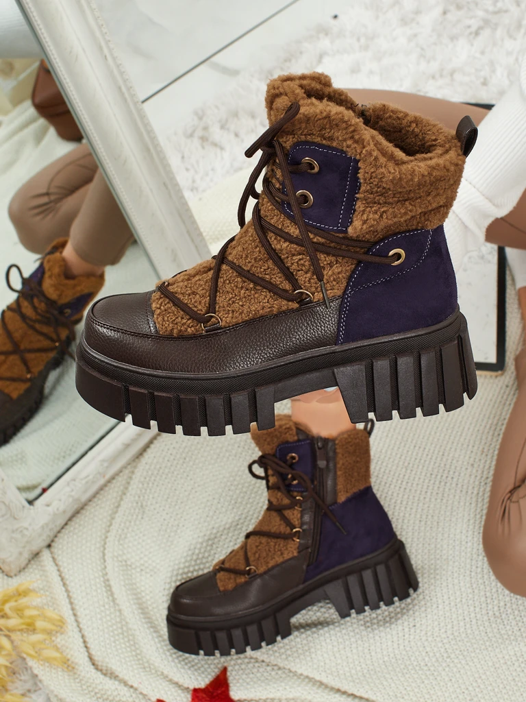 Дамски боти работни с пух Cindora