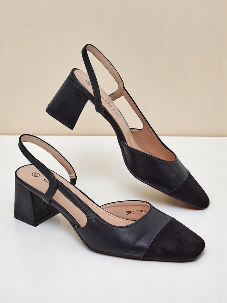 Royalfashion Дамски обувки на нисък ток с декоративен нос Eleganzo