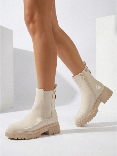 Лакирани дамски еко кожени боти Calebi