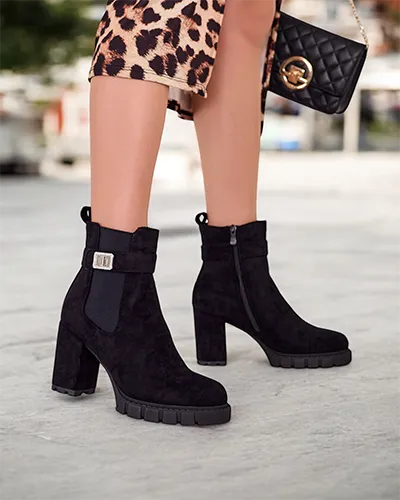 Дамски блок ток глезенки ботуши на Royalfashion Effo