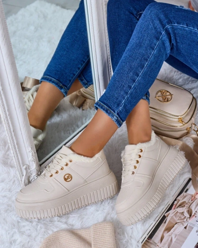 Royalfashion Затоплени дамски маратонки с кожа Rozit