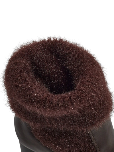 Дамски боти от еко кожа на ток с плетиво Tirave