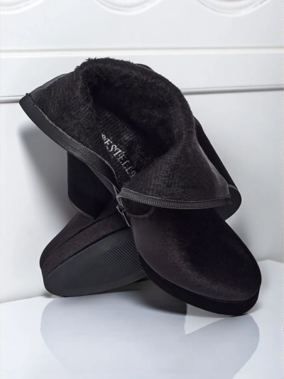 Дамски боти на ток, имитация на велур, Miss