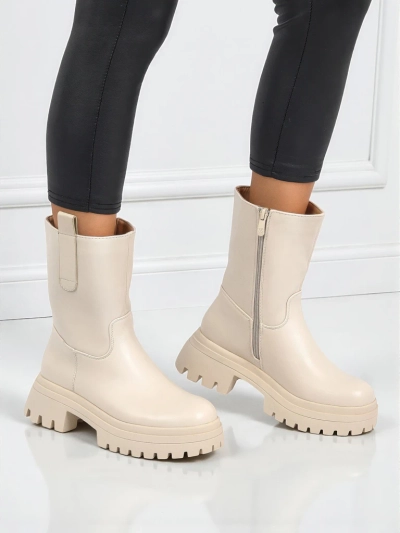 Дамски високи боти от еко кожа Scarlet Mist