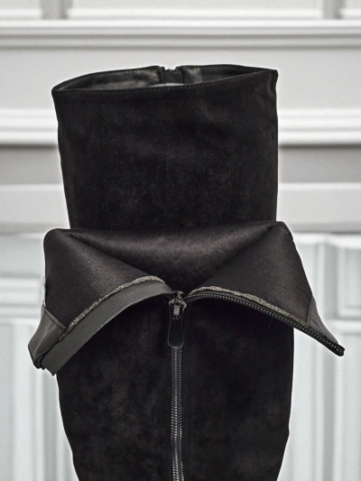 Дамски еко велурени ботуши на ток GaleNest