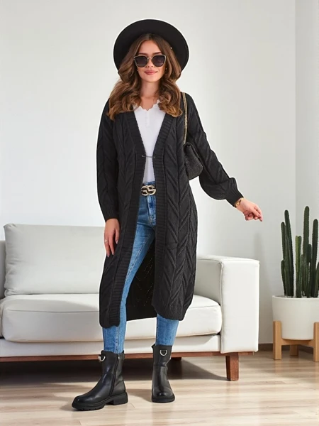 Роялфешън Дамски изплетен плетен пончо пуловер