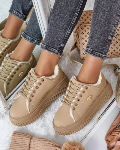 Royalfashion Затоплени дамски маратонки с кожа Noxu