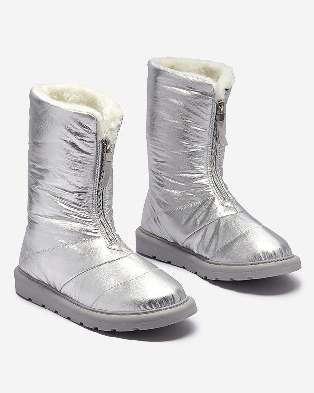 Сребристи дамски обувки a'la snow boots Tirigga- Footwear