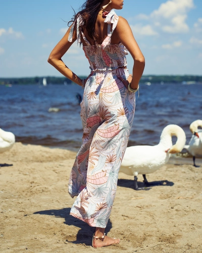 Royalfashion Дамски комплект с шарка в светло розово