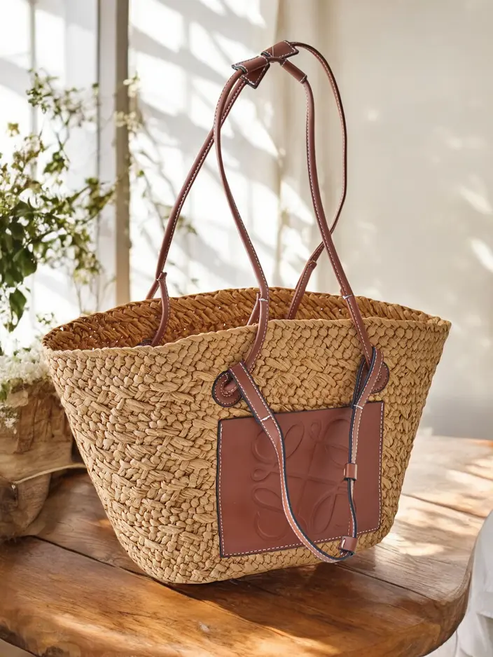 Royalfashion Голяма сламена чанта за жени