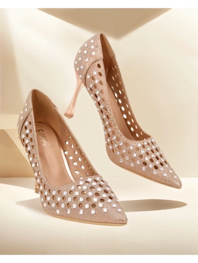 Royalfashion Женски обувки с перфорация и висок ток Ecatte