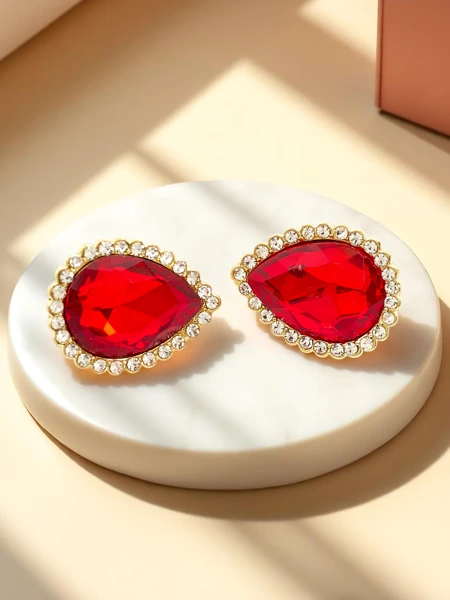 Royalfashion Дамски обеци с клипс с кристали и кубичен цирконий