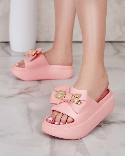 Royalfashion Дамски гумени джапанки с декоративна панделка Apis