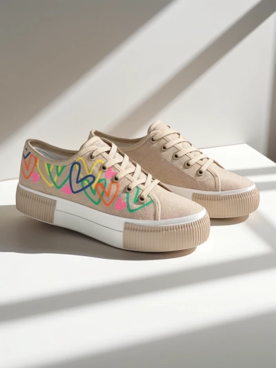 Royalfashion Женски маратонки с принт на сърца Sercess