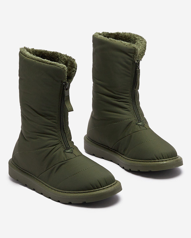 Тъмнозелени дамски ботуши a'la snow boots Tirigga- Footwear