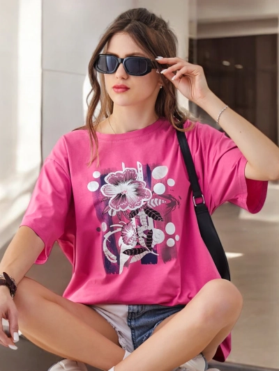 Royalfashion Дамска памучна тениска с принт