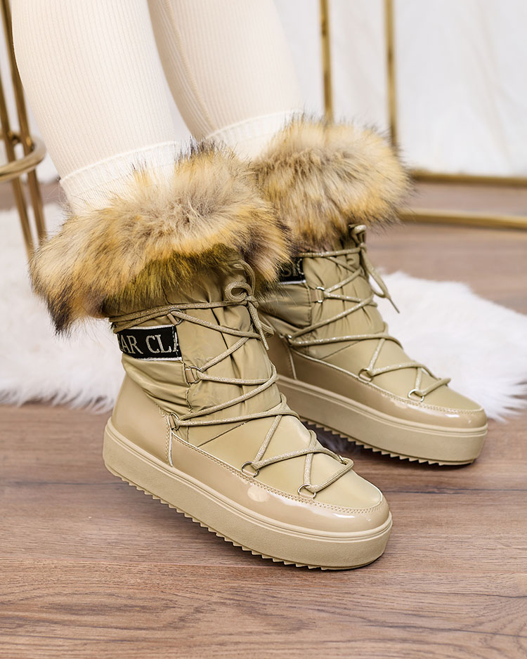 Royalfashion Светлокафяви ботуши a'la snow boots за жени Gomllo