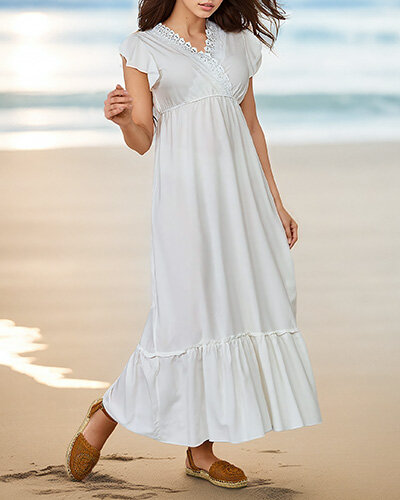 Royalfashion Дамска дълга рокля с дантела