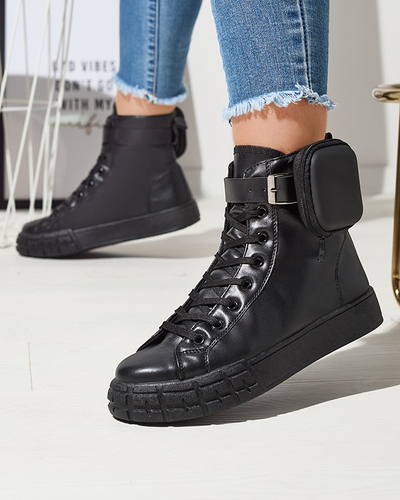 Черни дамски спортни обувки с калъф Efiffe- Footwear