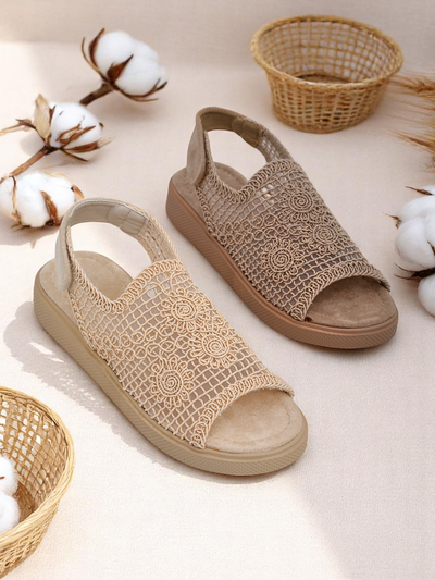 Royalfashion дамски ажурни сандали Levay с горна част