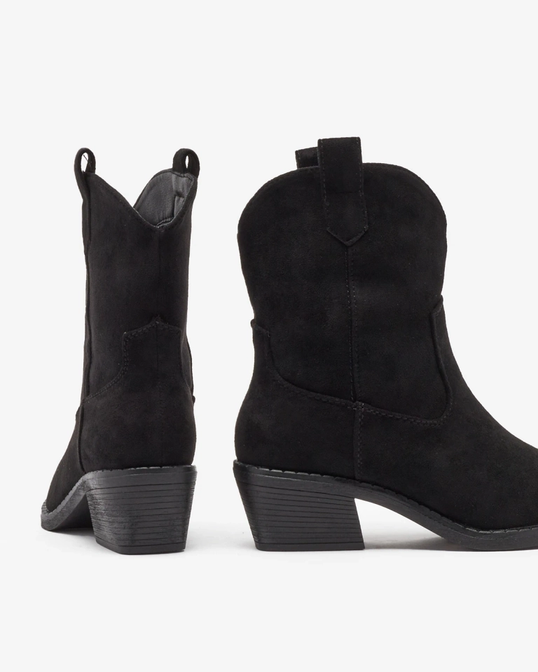 Royalfashion Черни дамски изолирани каубойски ботуши Bronco